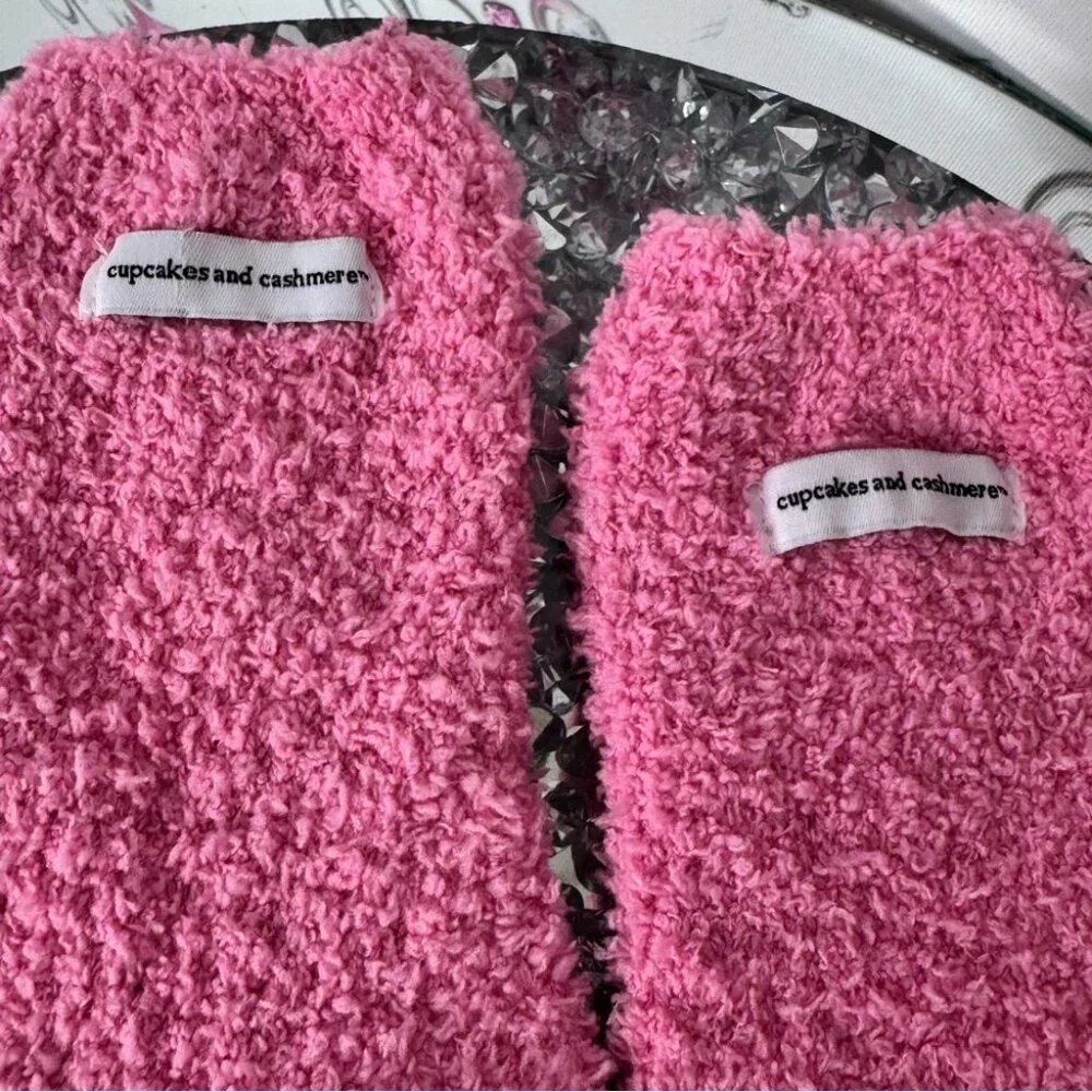 Cupcakes & cashmere socks brand new Cozy Pink Fuzzy Socks